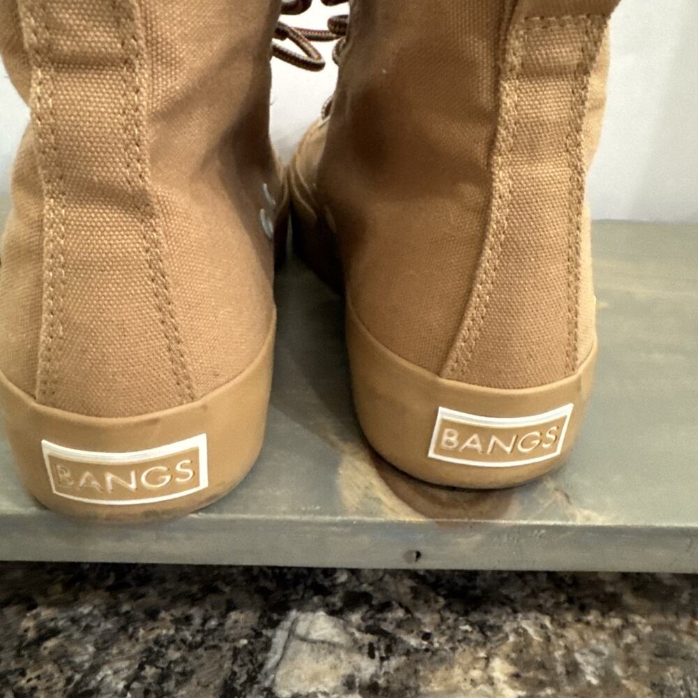 Women's Tan High-Top Canvas Sneaker Boots - Picture 10 of 16